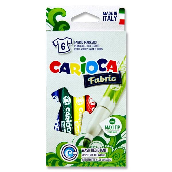 Carioca 6mm Fabric Markers - Pack Of 6 - The Learning Lab